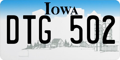 IA license plate DTG502