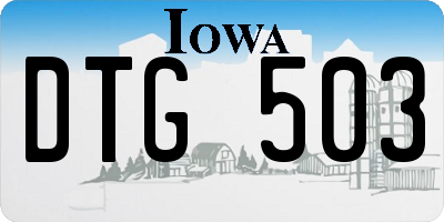 IA license plate DTG503
