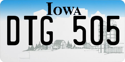 IA license plate DTG505