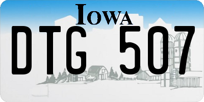 IA license plate DTG507