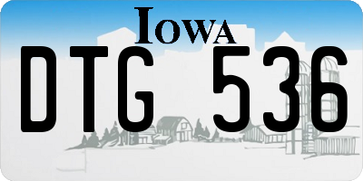 IA license plate DTG536