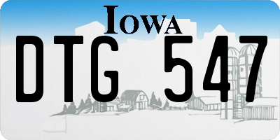 IA license plate DTG547