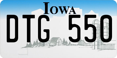 IA license plate DTG550