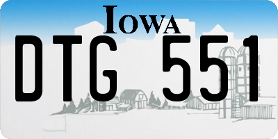 IA license plate DTG551