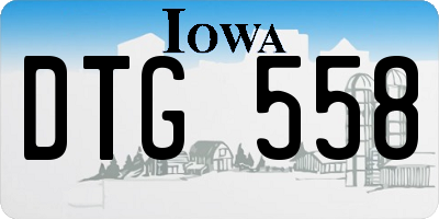 IA license plate DTG558
