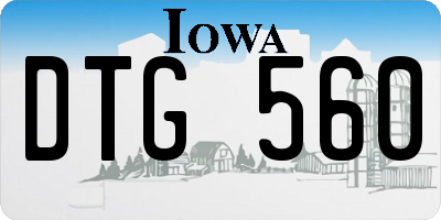 IA license plate DTG560