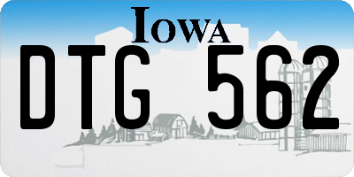 IA license plate DTG562