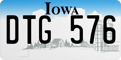 IA license plate DTG576