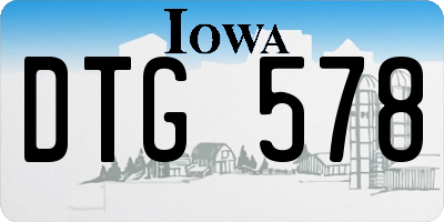 IA license plate DTG578