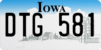 IA license plate DTG581