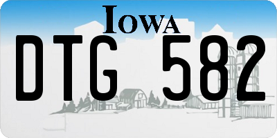 IA license plate DTG582