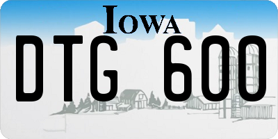 IA license plate DTG600