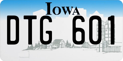 IA license plate DTG601