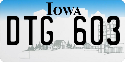 IA license plate DTG603