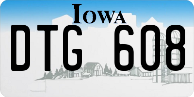 IA license plate DTG608