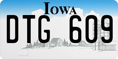 IA license plate DTG609