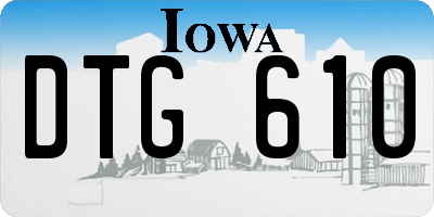 IA license plate DTG610
