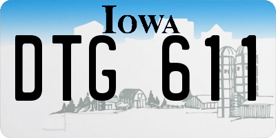 IA license plate DTG611