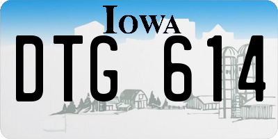 IA license plate DTG614