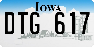 IA license plate DTG617