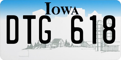 IA license plate DTG618