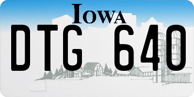IA license plate DTG640
