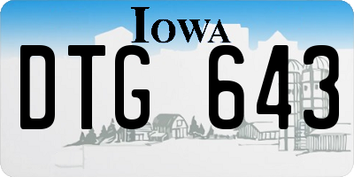 IA license plate DTG643