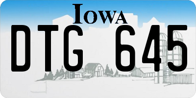 IA license plate DTG645