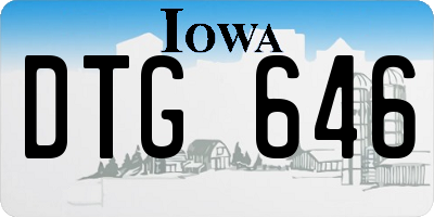 IA license plate DTG646