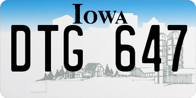 IA license plate DTG647