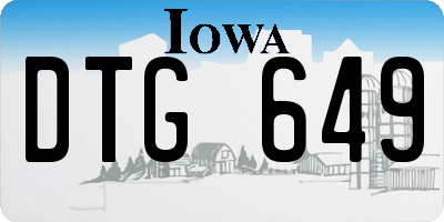 IA license plate DTG649