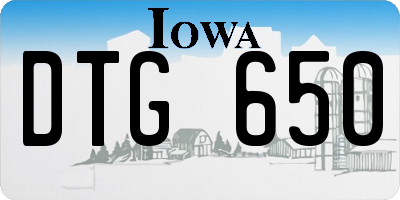 IA license plate DTG650