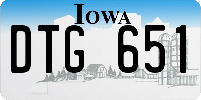 IA license plate DTG651