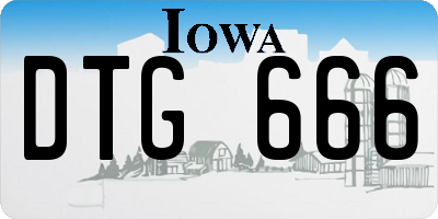 IA license plate DTG666