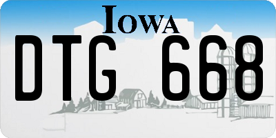 IA license plate DTG668