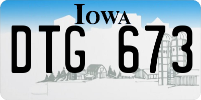 IA license plate DTG673