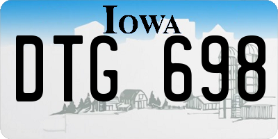 IA license plate DTG698