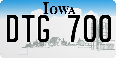 IA license plate DTG700