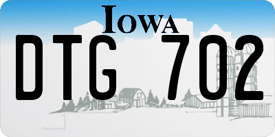 IA license plate DTG702
