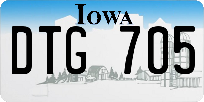 IA license plate DTG705
