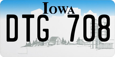 IA license plate DTG708