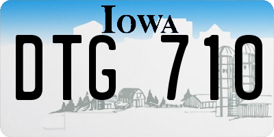 IA license plate DTG710