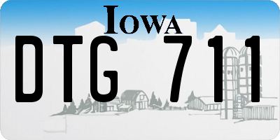 IA license plate DTG711