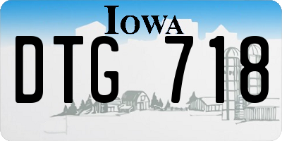 IA license plate DTG718