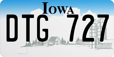 IA license plate DTG727