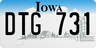 IA license plate DTG731