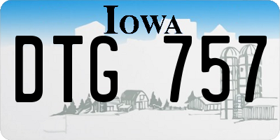IA license plate DTG757