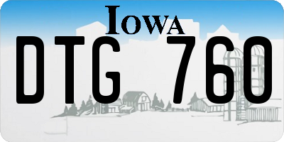 IA license plate DTG760