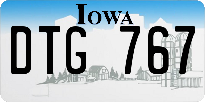IA license plate DTG767