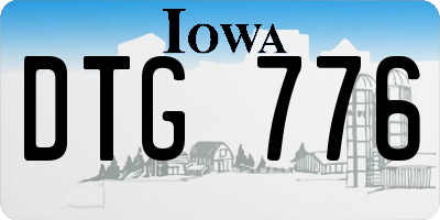 IA license plate DTG776